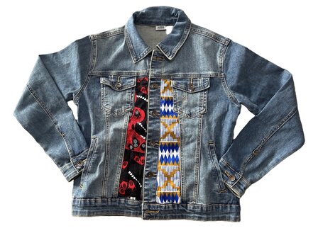 Denim Jacket Kitenge 